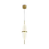 Светильник подвесной LED Whisper FR6184PL-L8BS Freya прозрачный на 1 лампу, основание латунь в стиле хай-тек современный 
