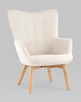 Кресло Манго, белый УТ000037163 Stool Group, белый/вельвет, ножки/дерево/коричневый бежевый, размеры - *940***710*820мм