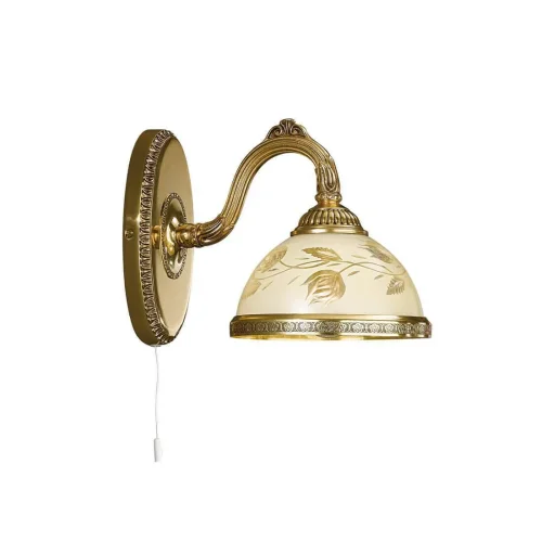 Бра с выключателем A 6308/1  Reccagni Angelo бежевый на 1 лампа, основание золотое в стиле классический 