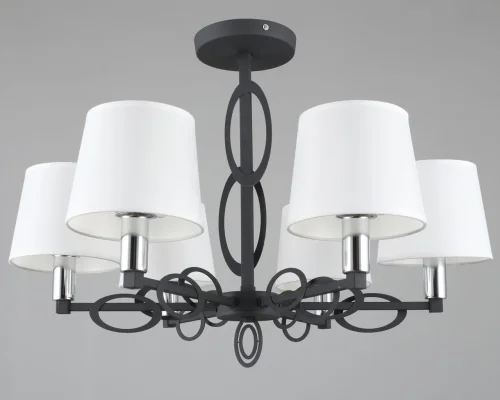 Люстра потолочная Reggello OML-64907-06 Omnilux белая на 6 ламп, основание чёрное в стиле современный  фото 3
