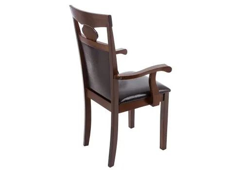 Деревянный стул Luiza dirty oak / dark brown 1996 Woodville, коричневый/искусственная кожа, ножки/дерево/орех, размеры - ****520*520 фото 5