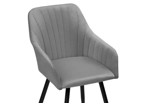 Кресло Слэм крутящееся темно-серое / черное 570175 Woodville, серый/велюр, ножки/металл/чёрный, размеры - ****530*640 фото 7