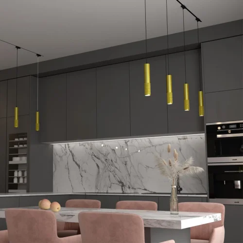 Трековый светильник однофазный Mais Led 358503 Novotech золотой для шинопроводов серии Mais Led чёрный фото 3