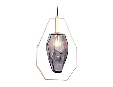 Светильник подвесной Traditional TR3627 Ambrella light прозрачный серый 1 лампа, основание золотое в стиле современный выдувное