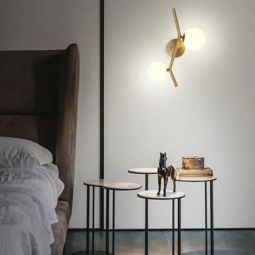 Настенный светильник MATHIA WALL 208290-23 ImperiumLoft белый на 2 лампы, основание латунь в стиле современный фото 5 Настенный светильник MATHIA WALL 208290-23 ImperiumLoft белый на 2 лампы, основание латунь в стиле современный фото 5