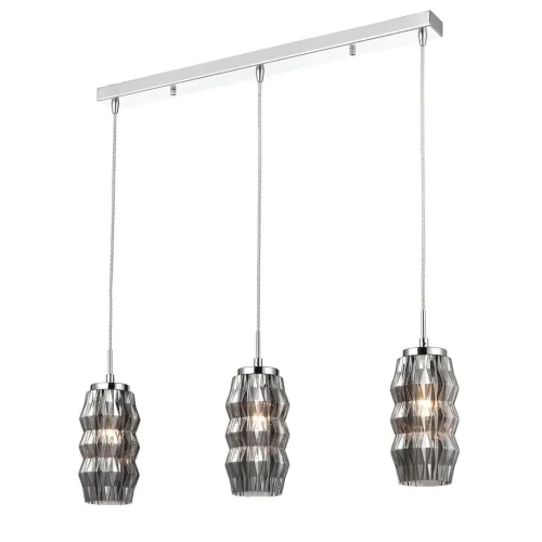 Светильник подвесной Lily VL5583P23 Vele Luce чёрный серый на 3 лампы, основание хром в стиле современный 