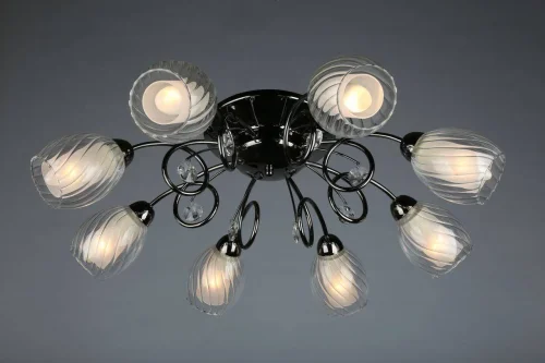 Люстра потолочная Anjou OML-31607-08 Omnilux белая на 8 ламп, основание чёрное в стиле современный  фото 2