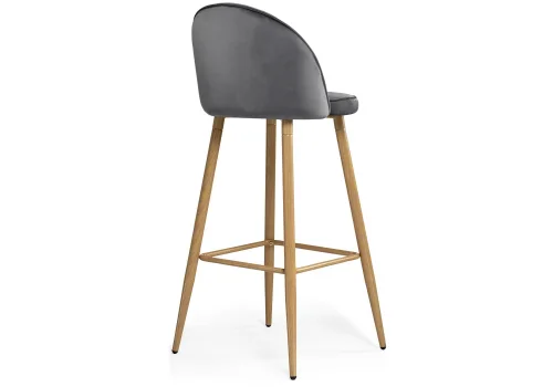 Барный стул Dodo 1 dark grey with edging / wood 15127 Woodville, серый/велюр, ножки/металл/натуральный, размеры - ****440*510 фото 4