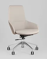 Кресло офисное TopChairs Soulo, бежевый, коричневый УТ000039419 Stool Group, бежевый/экокожа, ножки/металл/хром, размеры - *1005****