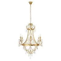 Люстра подвесная Foil 10430/6 LOFT IT без плафона на 6 ламп, основание прозрачное золотое в стиле классический современный 