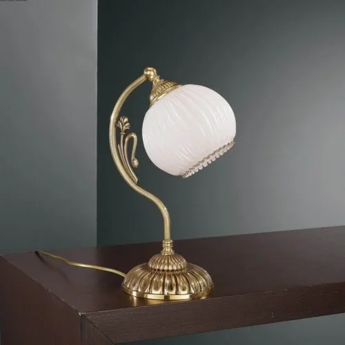 Настольная лампа P 8800 P Reccagni Angelo белая 1 лампа, основание золотое латунь металл в стиле классический 