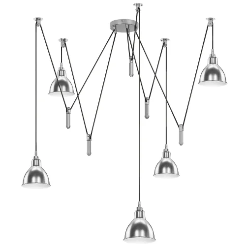 Светильник подвесной лофт ACROBATA 761054 Lightstar хром 5 ламп, основание хром в стиле лофт spider паук