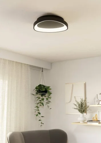 Светильник потолочный LED Loretello 901584 Eglo чёрный на 1 лампу, основание чёрное в стиле современный круглый фото 2