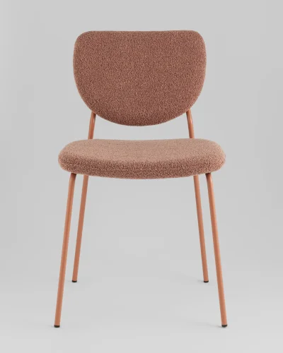 Стул обеденный Gigi, коричневый букле, розовые ножки УТ000039037 Stool Group, коричневый/букле, ножки/металл/розовый, размеры - ***** фото 2