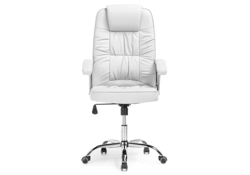 Компьютерное кресло Rik white 15548 Woodville, белый/искусственная кожа, ножки/металл/хром, размеры - ****640*660 фото 3
