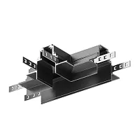 Коннектор Т-образный встраиваемый Magnetic track system Gravity TRA010CT-42B Maytoni чёрный в стиле современный хай-тек для светильников серии Magnetic track system Gravity встраиваемый gravity магнитная магнитный