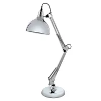 Настольная лампа BORGILLIO 94702 Eglo хром серая 1 лампа, основание серое хром металл в стиле лофт 