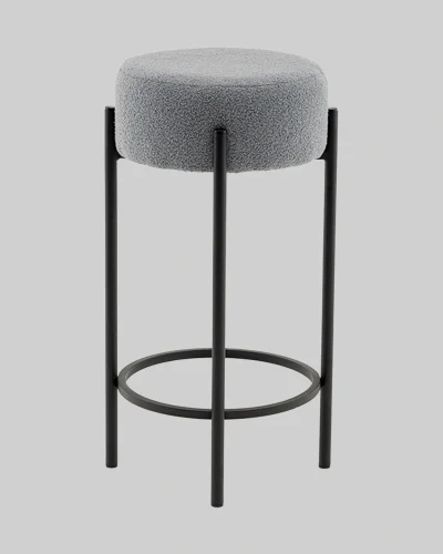 Стул барный Беккет букле светло-серый УТ000041573 Stool Group, серый/букле, ножки/металл/чёрный, размеры - **370**370*370 фото 3