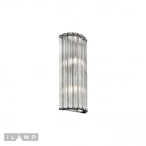 Бра Manhattan MB0266-2 Silver iLamp прозрачный на 2 лампы, основание никель в стиле американский современный  фото 3