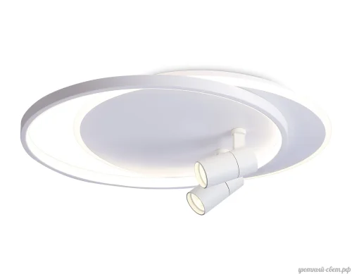 Светильник потолочный LED с пультом FL51391 Ambrella light белый 1 лампа, основание белое в стиле хай-тек современный с пультом
