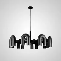Люстра подвесная FANNY 16 Black 212348-23 ImperiumLoft чёрная на 16 ламп, основание чёрное в стиле современный 