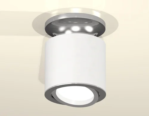 Светильник накладной XS7401100 Ambrella light белый 1 лампа, основание серебряное в стиле модерн хай-тек круглый фото 2