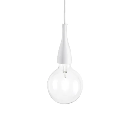 Светильник подвесной MINIMAL SP1 BIANCO Ideal Lux без плафона на 1 лампу, основание белое в стиле современный 