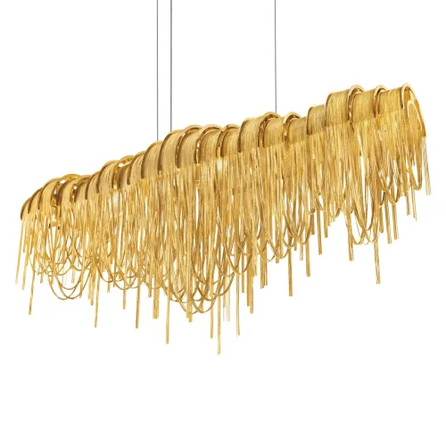 Люстра подвесная Volver 10404/1150L GD LOFT IT золотая на 7 ламп, основание золотое в стиле арт-деко цепочки фото 9