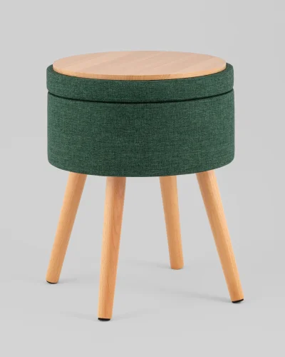 Пуф с ящиком Store Woody, рогожка темно-зелёная УТ000040159 Stool Group на 1 , основание в стиле современный фото 2