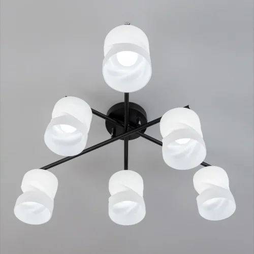 Люстра потолочная Нильс CL132165 Citilux белая на 6 ламп, основание чёрное в стиле современный  фото 7