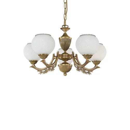 Люстра подвесная  L 8650/5 Reccagni Angelo белая на 5 ламп, основание античное бронза в стиле классический  фото 3