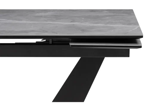 Керамический стол Кели 140(200)х80х76 серый мрамор / черный 532395 Woodville столешница серая мрамор из керамика фото 5