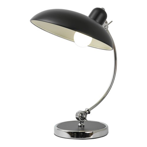 Настольная лампа Falcon LSP-5005 Lussole чёрная на 1 лампу, основание хром металл в стиле современный 