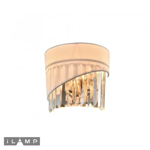 Бра Casa W9508-2 NIC iLamp прозрачный белый на 2 лампы, основание никель в стиле современный арт-деко 