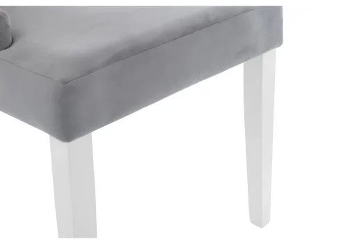 Деревянный стул Elegance white / grey 11585 Woodville, серый/велюр, ножки/дерево/белый, размеры - ****520*580 фото 8