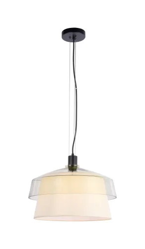 Светильник подвесной Takoma V11829-3P Moderli прозрачный бежевый на 1 лампу, основание чёрное в стиле арт-деко современный 