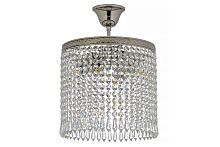 Люстра хрустальная потолочная Cremono E 1.2.25.100 N Dio D'Arte прозрачная без плафона на 4 лампы, основание серое никель в стиле классический 