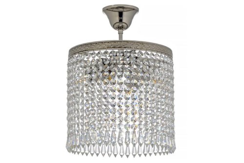 Люстра хрустальная потолочная Cremono E 1.2.25.100 N Dio D'Arte прозрачная без плафона на 4 лампы, основание серое никель в стиле классический 