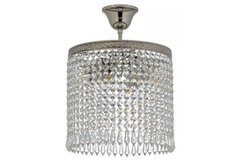 Люстра хрустальная потолочная Cremono E 1.2.25.100 N Dio D'Arte прозрачная без плафона на 4 лампы, основание серое никель в стиле классический 