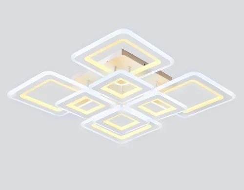 Люстра потолочная LED с пультом Acrylica Original FA868 Ambrella light белая на 1 лампа, основание белое в стиле современный хай-тек с пультом квадраты фото 3
