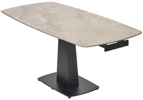 Керамический стол Balde 120 gloss amber jade solid ceramic / black 593879 Woodville столешница бежевая из керамика фото 6