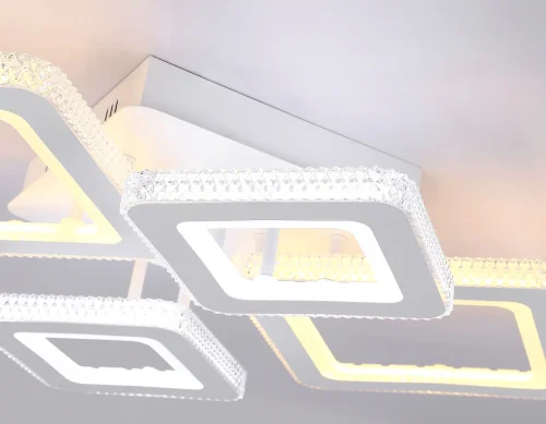 Люстра потолочная LED с пультом FA8878 Ambrella light белая на 1 лампа, основание белое в стиле современный хай-тек с пультом фото 3