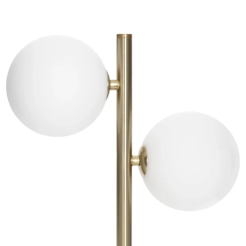 Настольная лампа Рунд CL205820N Citilux белая 2 лампы, основание бронзовое металл в стиле современный молекула шар фото 3