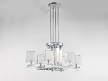 Люстра подвесная 4906/S Newport прозрачная белая на 6 ламп, основание никель в стиле современный 