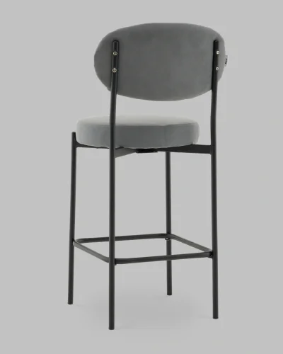 Стул Полубарный Бриф DD велюр серый УТ000041515 Stool Group, серый/велюр, ножки/сталь/чёрный, размеры - ***** фото 5