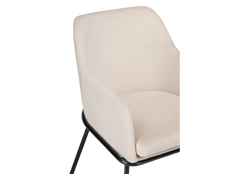 Кресло Охаши кремовый / черный глянец 610745 Woodville, кремовый/велюр, ножки/металл/чёрный, размеры - ****480*460мм фото 7