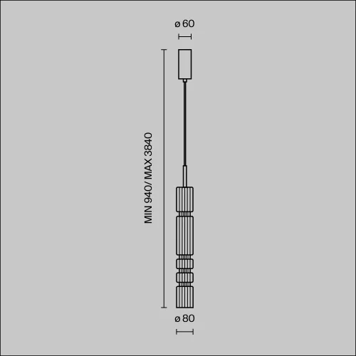 Светильник подвесной LED Ordo MOD272PL-L12B3K Maytoni чёрный на 1 лампу, основание чёрное в стиле современный трубочки фото 7