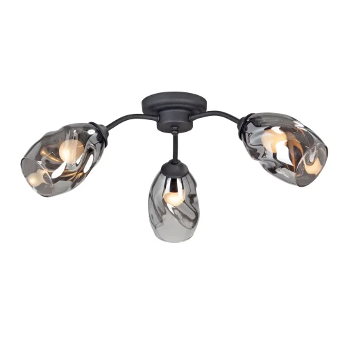 Люстра потолочная V4936-1/3PL Vitaluce серая чёрная на 3 лампы, основание чёрное в стиле арт-деко 
