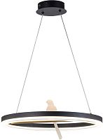 Светильник подвесной LED Bardy 4654-1P F-promo белый на 1 лампу, основание чёрное в стиле современный птички кольца
