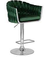 Стул барный 9692-LM MARCEL, цвет сиденья зеленый велюр (MJ9-88), цвет основания хромированная сталь Dobrin, зелёный/велюр, ножки/металл/хром, размеры - 890*1100***550*490